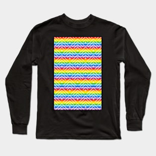 Rainbow Arrow Striped Pattern Long Sleeve T-Shirt